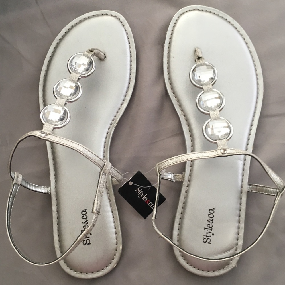 Style & Co Silver Sandals NWT